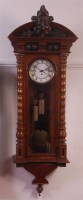 Lot 763 - A circa 1900 walnut cased Vienna wall clock,...
