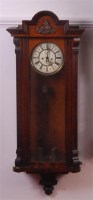 Lot 764 - A circa 1900 walnut cased Vienna wall clock,...