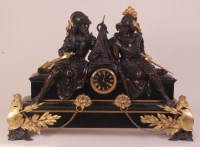 Lot 765 - A French Empire slate bronze and ormolu...