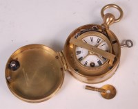 Lot 766 - A late 19th century brass cased nightwatchmans...