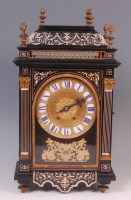 Lot 767 - A late 19th century ebonised and ivory inlaid...