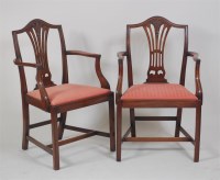 Lot 775 - A set of eleven Heppelwhite style mahogany...