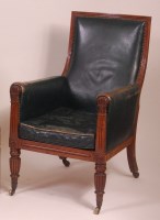 Lot 788 - A William IV mahogany and dark green leather...