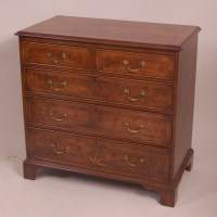 Lot 810 - A walnut and figured walnut chest, in the...