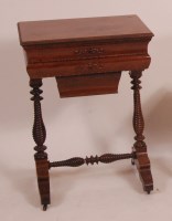 Lot 824 - A 19th century colonial rosewood work table,...