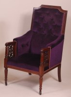Lot 834 - A late Victorian mahogany framed library...
