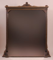 Lot 836 - A Victorian ebonised and gilded overmantel...