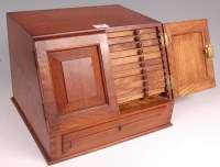 Lot 113 - An Edwardian oak & elm slopefront table top...