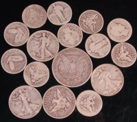Lot 193 - USA, mixed lot 16 silver coins to include;...