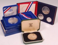 Lot 224 - United States, bicentennial silver proof three...