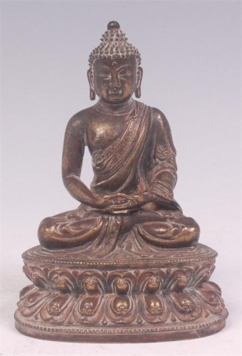 Lot 600 - A Chinese bronze and gilt bronze Siddhartha...