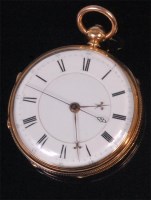 Lot 510 - A late Victorian 18ct gold cased gents open...