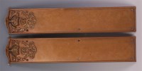 Lot 609 - A pair of Edwardian lacquered brass door...