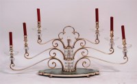 Lot 86 - An Art Deco silver plated six light...