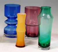 Lot 8 - A Riihimaki tinted blue glass vase, of...