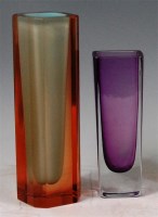 Lot 9 - A 1960s Italian heavy faceted glass octagonal...