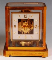 Lot 78 - A Jaeger le Coultre lacquered brass cased...