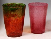Lot 53 - A Monart style circular tapering vase, having...