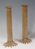 Lot 70 - A pair of solid metal 'wirework' pricket...