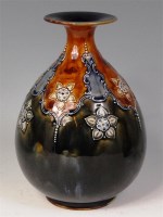 Lot 87 - A Doulton Lambeth stoneware vase, of squat...