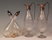 Lot 95 - A pair of William IV silver mounted glass...