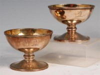 Lot 107 - A pair of George III silver pedestal table...
