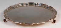 Lot 125 - A George V silver salver, having a raised...