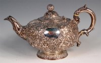 Lot 126 - A George IV Irish silver teapot, of bullet...