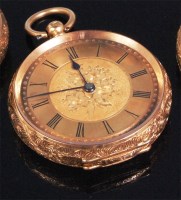 Lot 172 - A circa 1900 continental 18ct gold gents open...