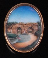 Lot 186 - A 19th century yellow metal mounted and backed...