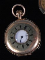 Lot 192 - A circa 1900 14ct gold cased gents half hunter...