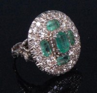 Lot 211 - A ladies 18ct white gold green peridot and...
