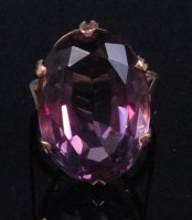 Lot 213 - A modern yellow gold and amethyst ladies dress...