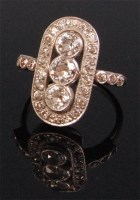 Lot 236 - An Art Deco ladies platinum and diamond...