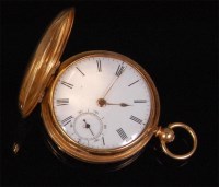 Lot 217 - A mid 19th century gents 18ct gold cased full...