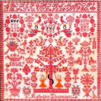 Lot 262 - A mid 19th century Danish? needlework alphabet,...