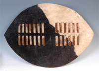 Lot 268 - A Zulu cowhide courting shield, of elliptical...