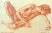 Lot 241 - Timothy Easton - Male nude, pastel, inscribed '...