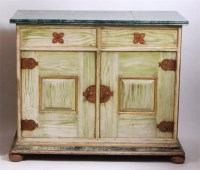 Lot 254 - A pine dresser base, with faux frieze drawers...