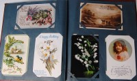 Lot 520 - Greetings cards - three albums to include;...