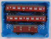 Lot 303 - 2x Lionel "Harry Potter" LMS maroon bogie...