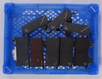 Lot 345 - A small tray of Leeds bakelite 5 vans and 3...