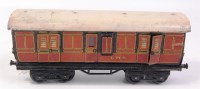 Lot 442 - A Bing LMS maroon short bogie guards van -...