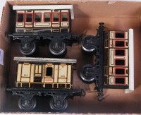 Lot 412 - 3x Bing GI shortie four wheel LNWR coaches...