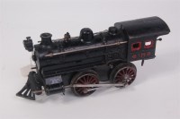 Lot 445 - A Bing black cast iron clockwork 0-4-0 loco...