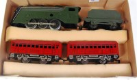 Lot 447 - A completely repainted green Marx 0-6-0 USA...