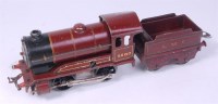 Lot 523 - A 1936-8 Hornby maroon LMS No. 1 clockwork 0-4-...