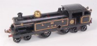 Lot 524 - A 1925-6 Hornby black clockwork No. 2 LMS tank...
