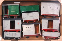 Lot 575 - A tray containing 9 wooden kit built SM32...