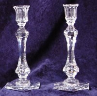 Lot 30 - A pair of Val Saint Lambert clear crystal cut...